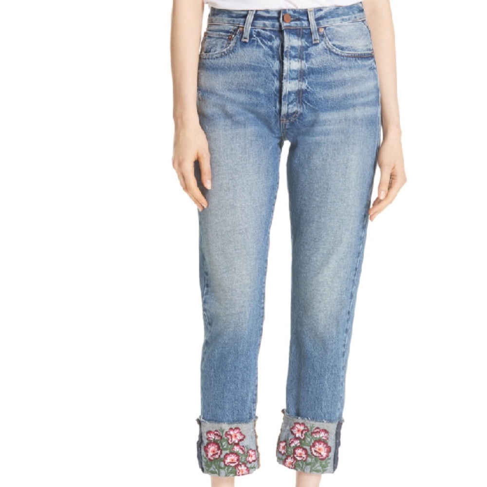 NWT AO.LA Alice + Olivia Embroidered Jeans